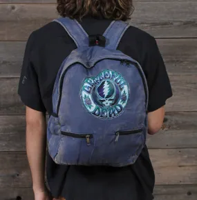 Cotton Stonewash Grateful Dead Steal Your Face Rose Bolt Print Backpack