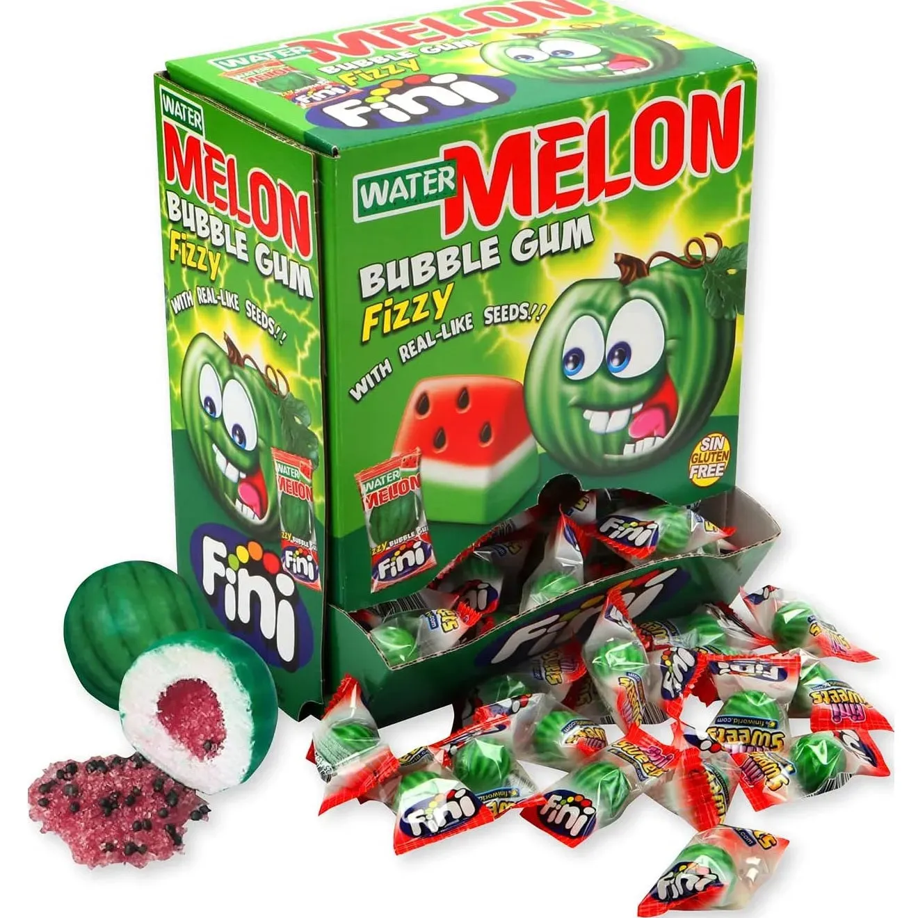 Fini Watermelon Bubble Gum Fizzy 200 Bulk Box Pack