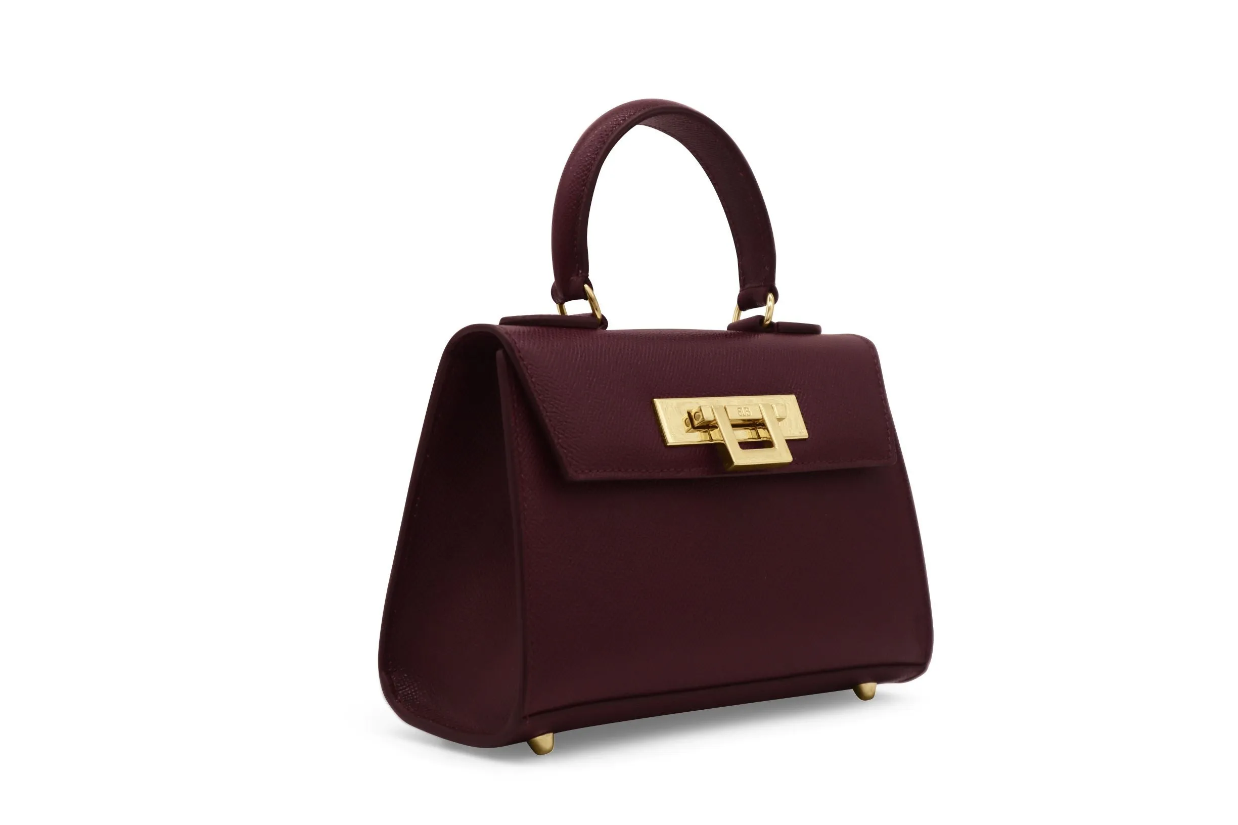 Fonteyn Mignon Dolomite Pebble Print Calf Leather Handbag - Wine