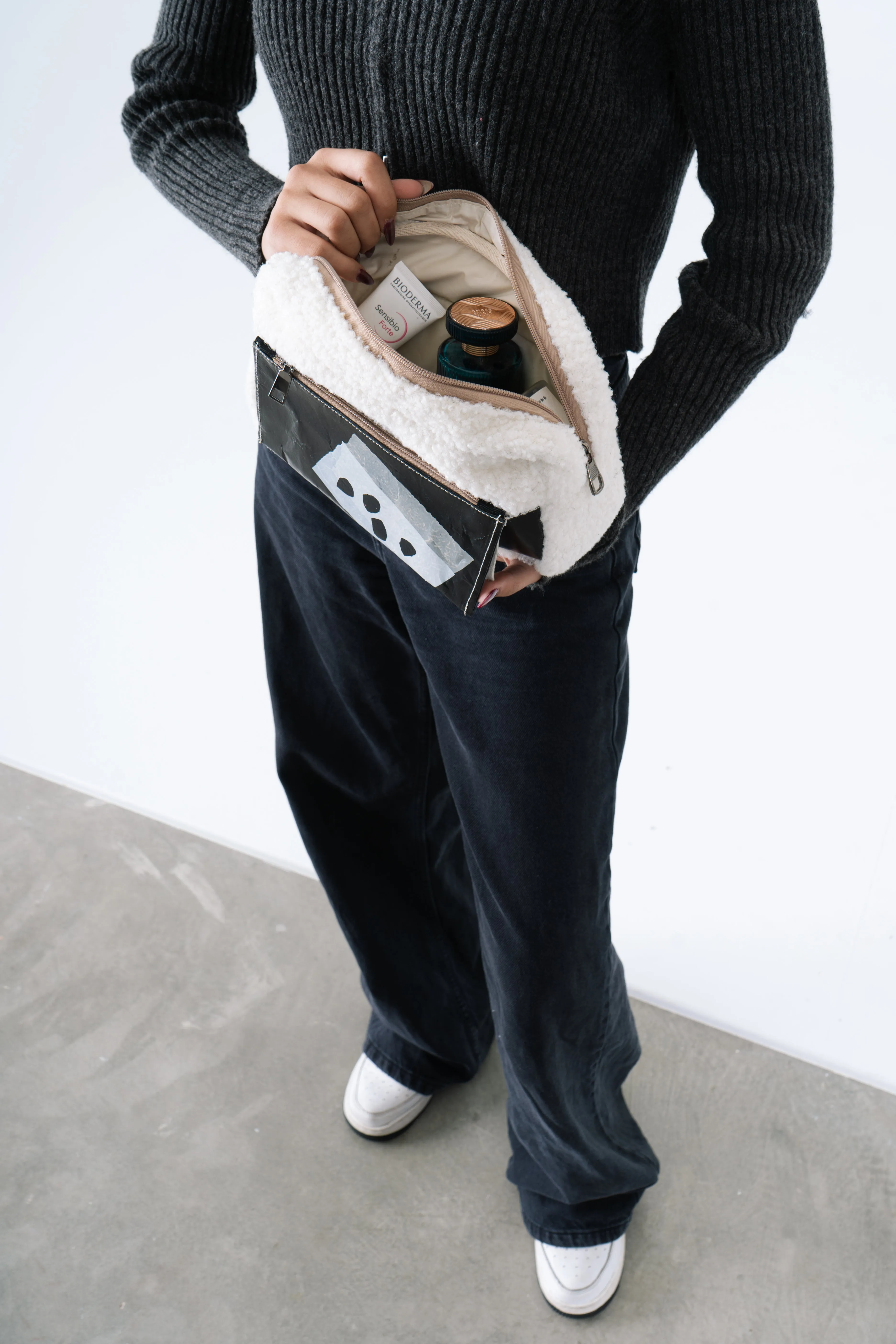 Fur Pouch in Beige Monopoly