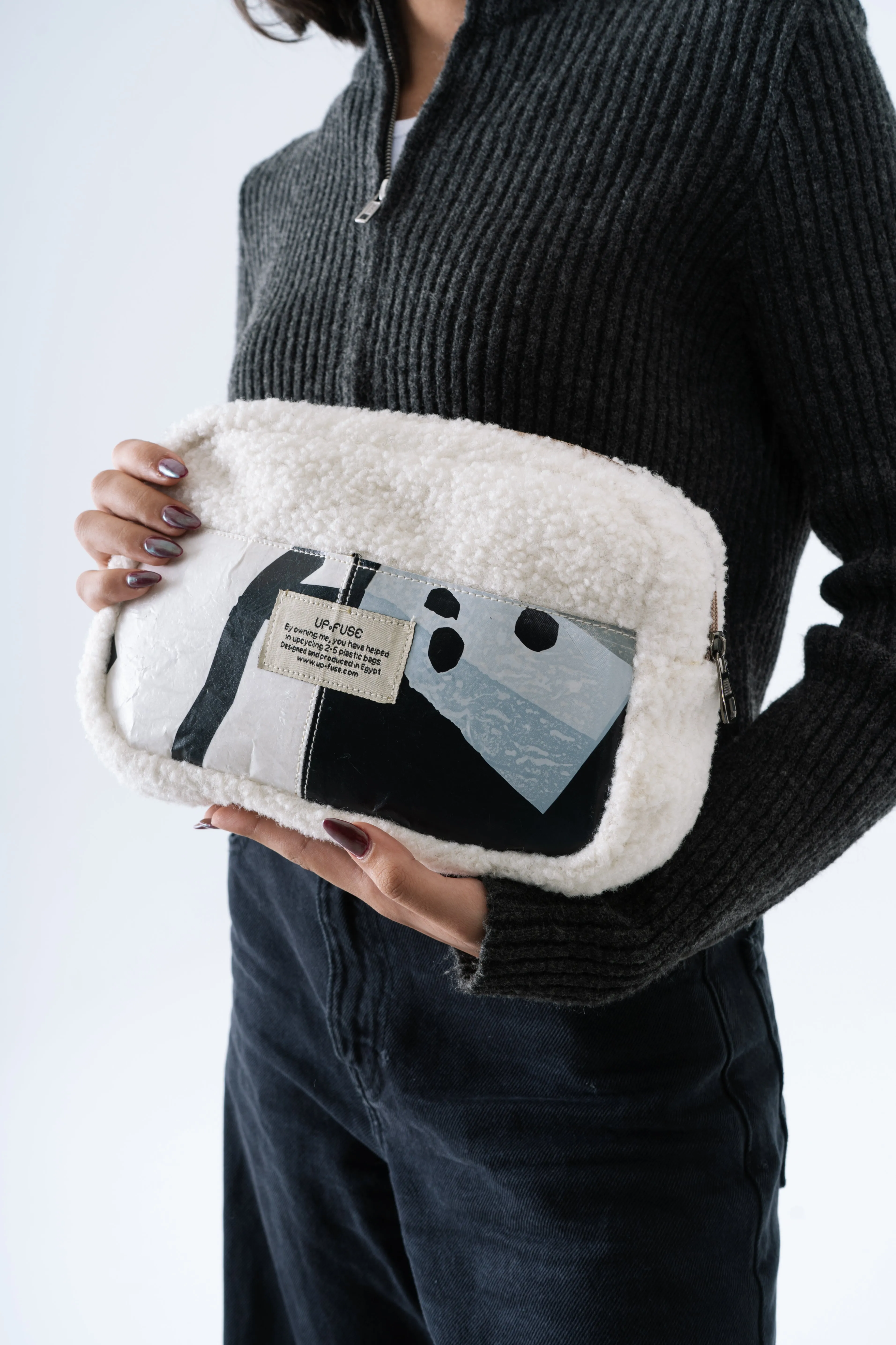 Fur Pouch in Beige Monopoly