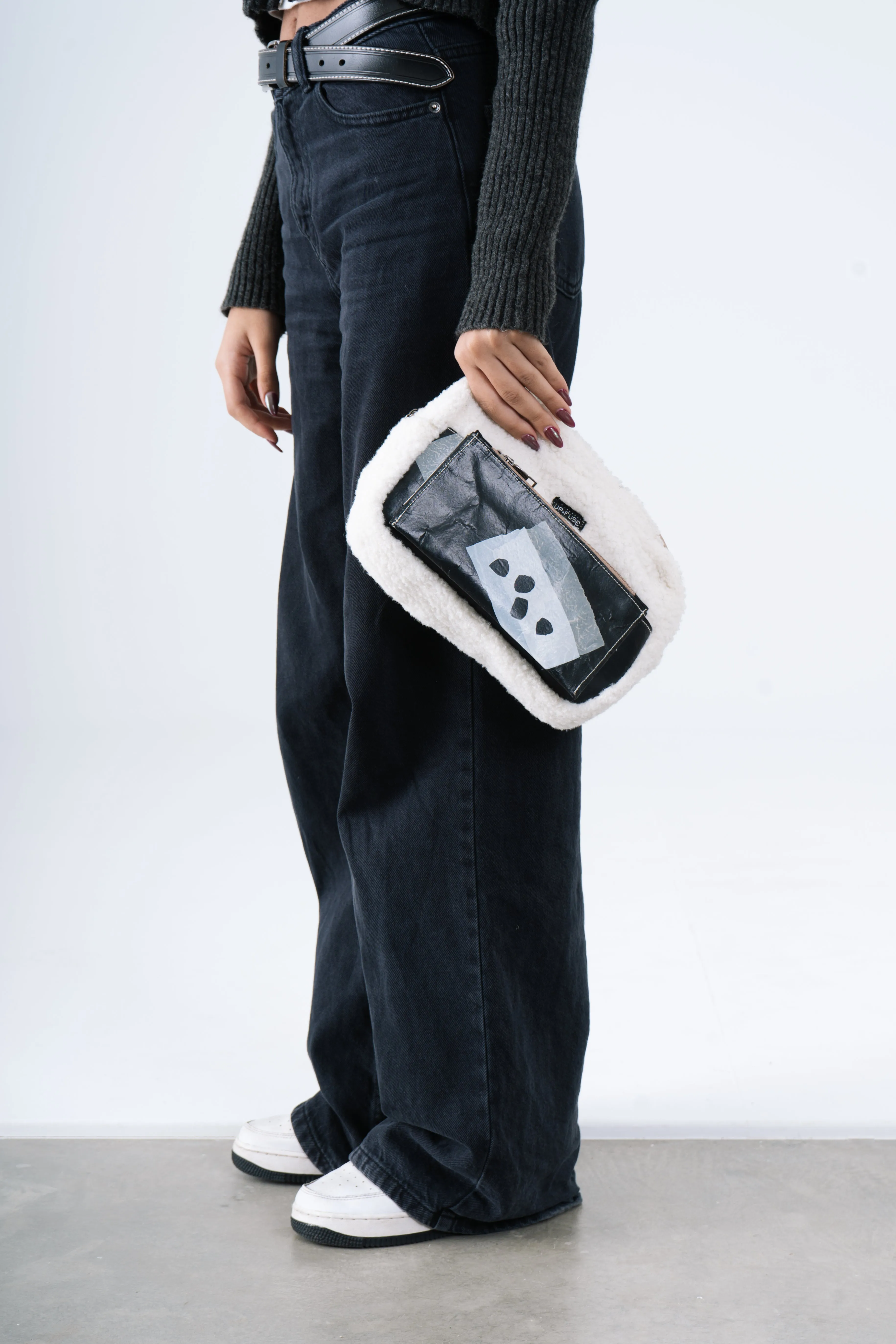 Fur Pouch in Beige Monopoly