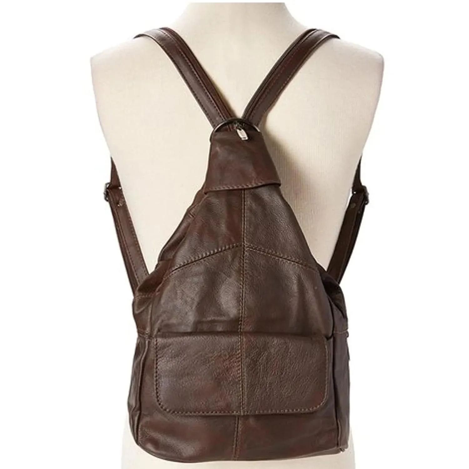 Genuine Leather Sling Style Backpack