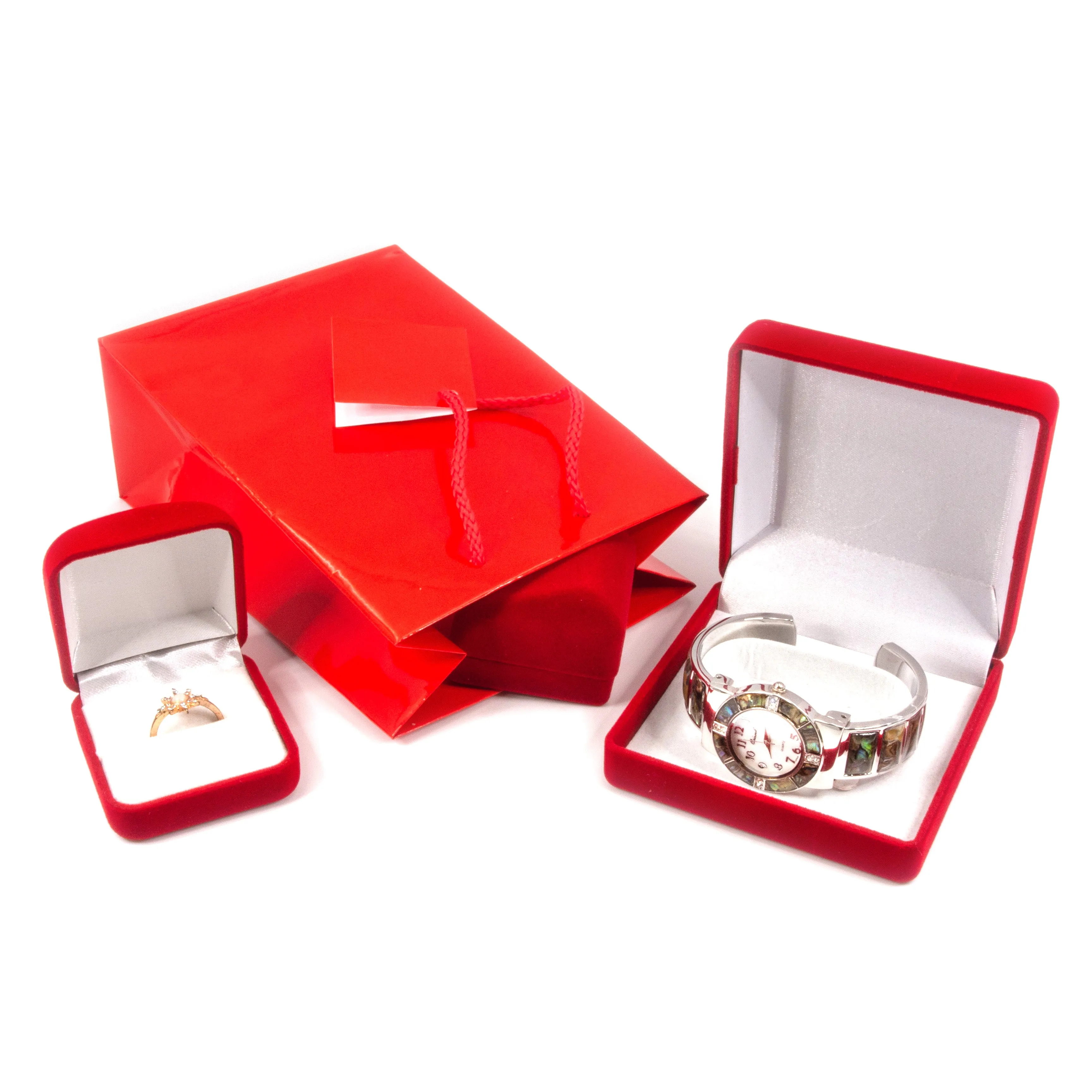 Glossy Red Paper Tote Gift Bags