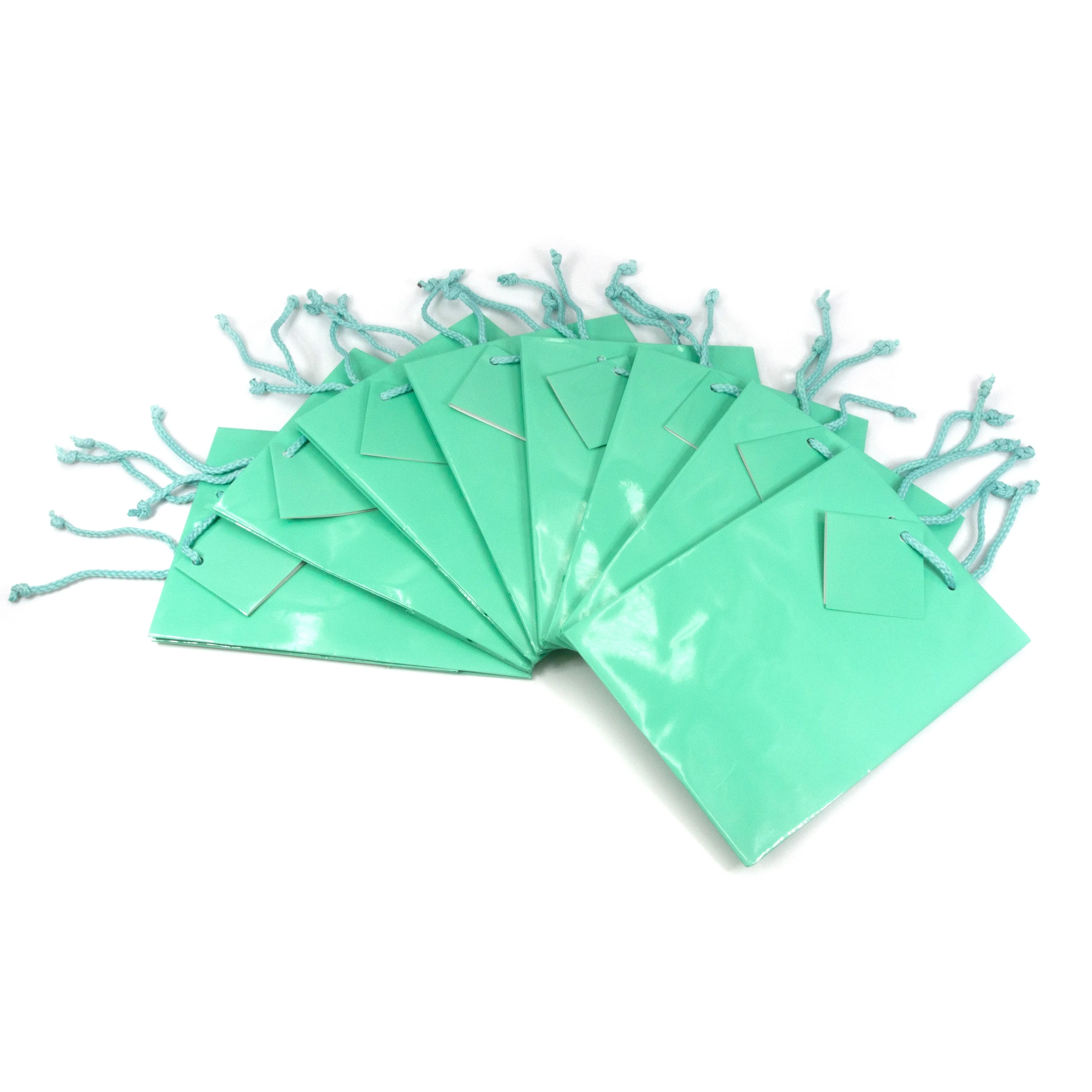 Glossy Teal Paper Tote Gift Bags