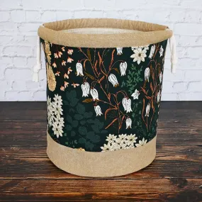 Green Floral Canvas Bucket Bag