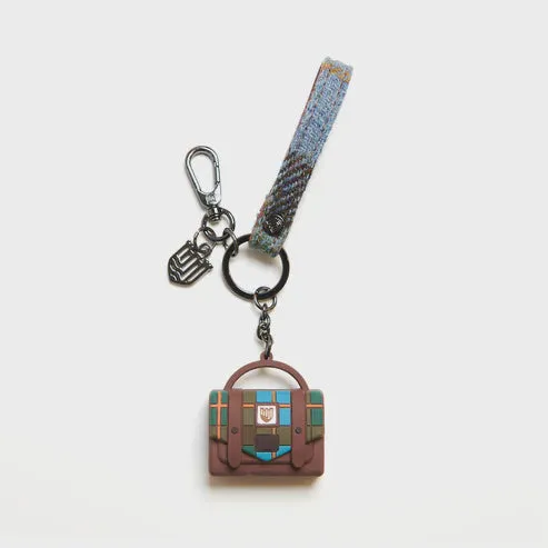 Islander | Islander Satchel Keyring Chestnut-Blue Tartan