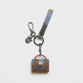 Islander | Islander Satchel Keyring Chestnut-Blue Tartan
