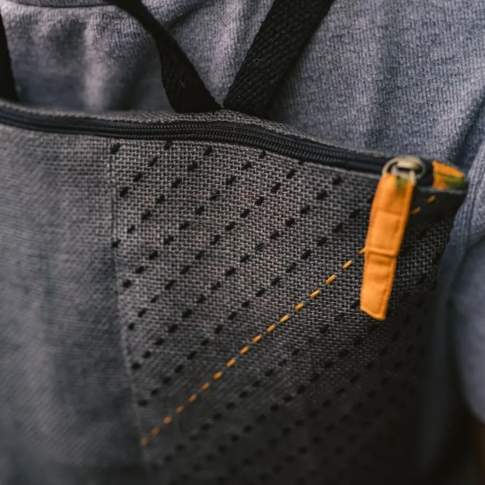 Jute Ikat Backpack with Hand Embroidery
