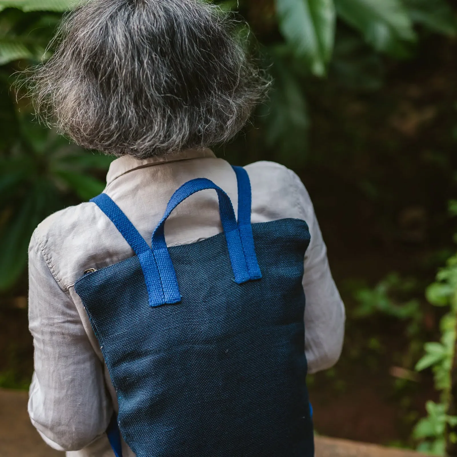 Jute Ikat Backpack with Hand Embroidery