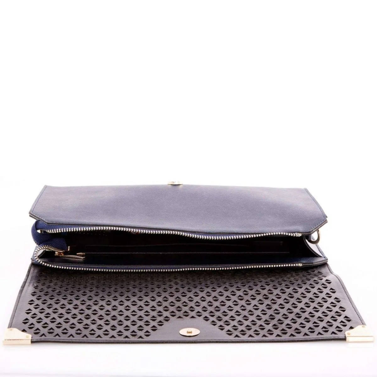 Laser Cut Faux Leather Designer Evening Bag