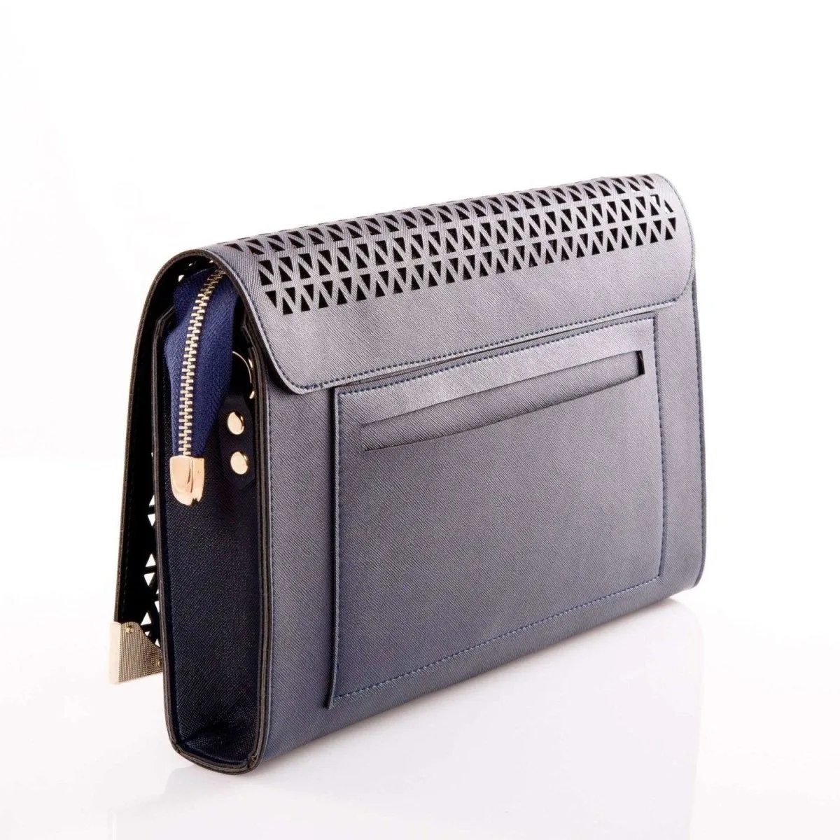 Laser Cut Faux Leather Designer Evening Bag