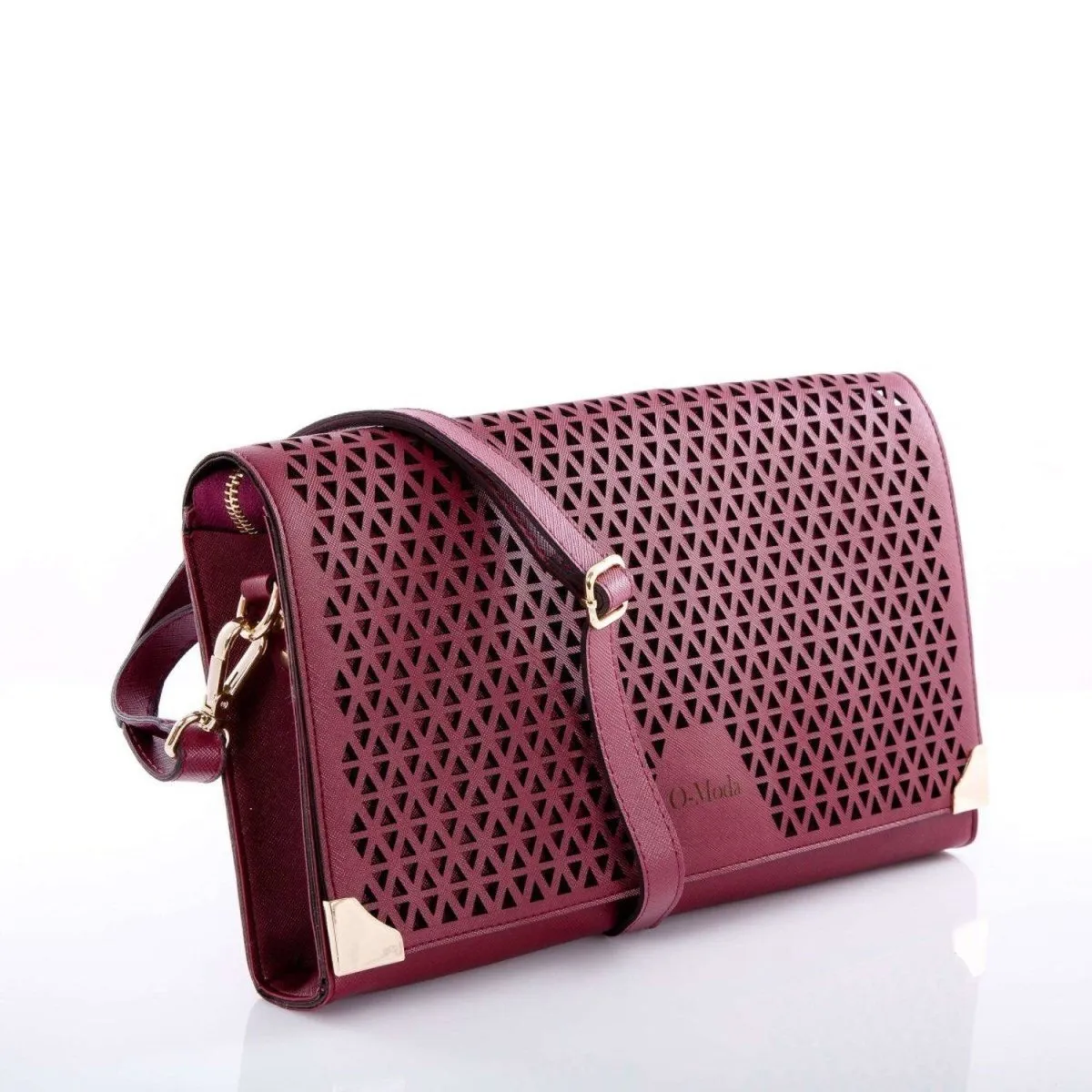 Laser Cut Faux Leather Designer Evening Bag