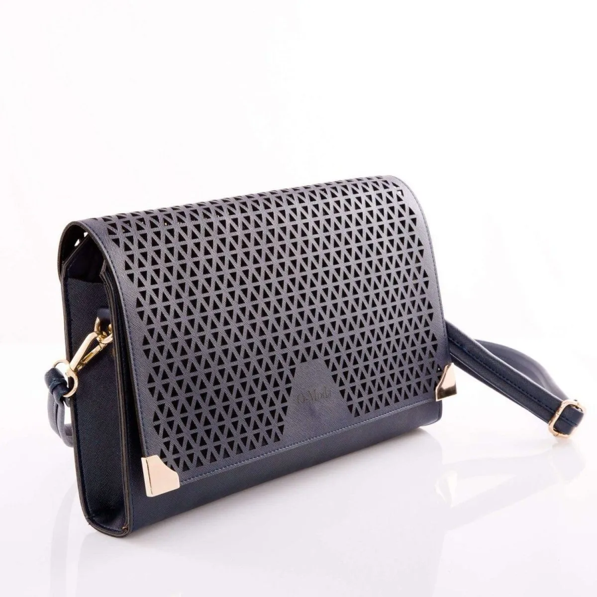 Laser Cut Faux Leather Designer Evening Bag