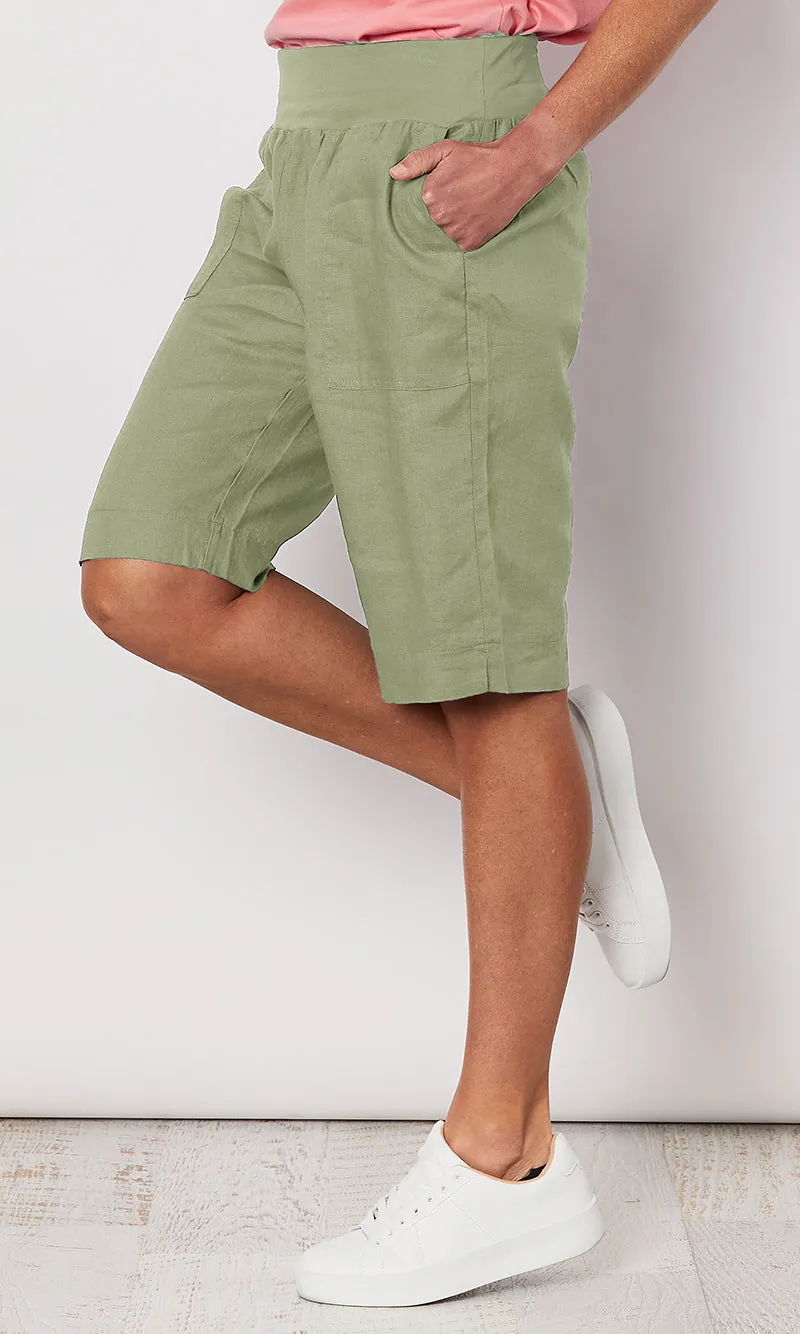 Linen Short Jersey Waist Thyme