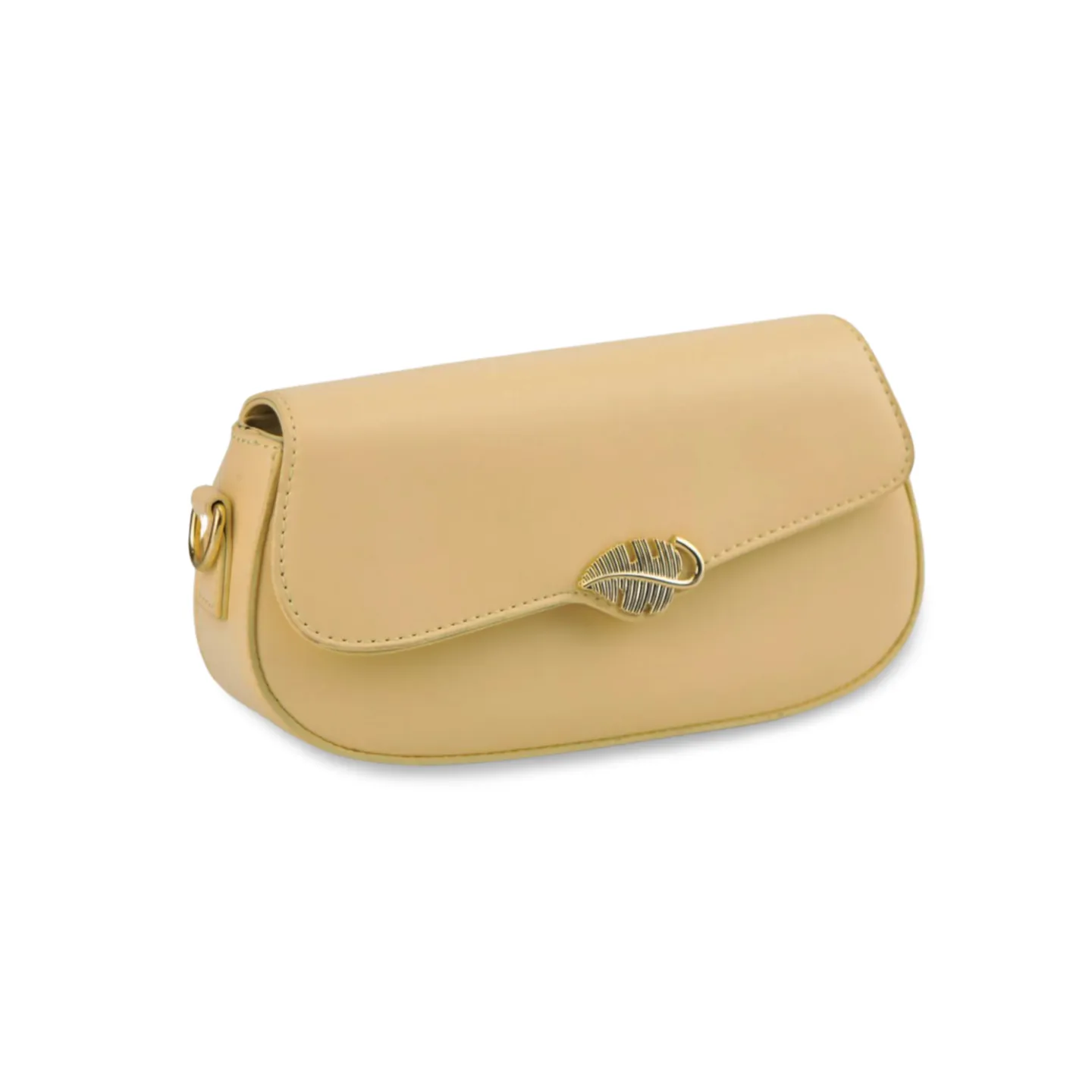 Luxurious Crossbody Bag with Gold Leaf Accents-art 2004