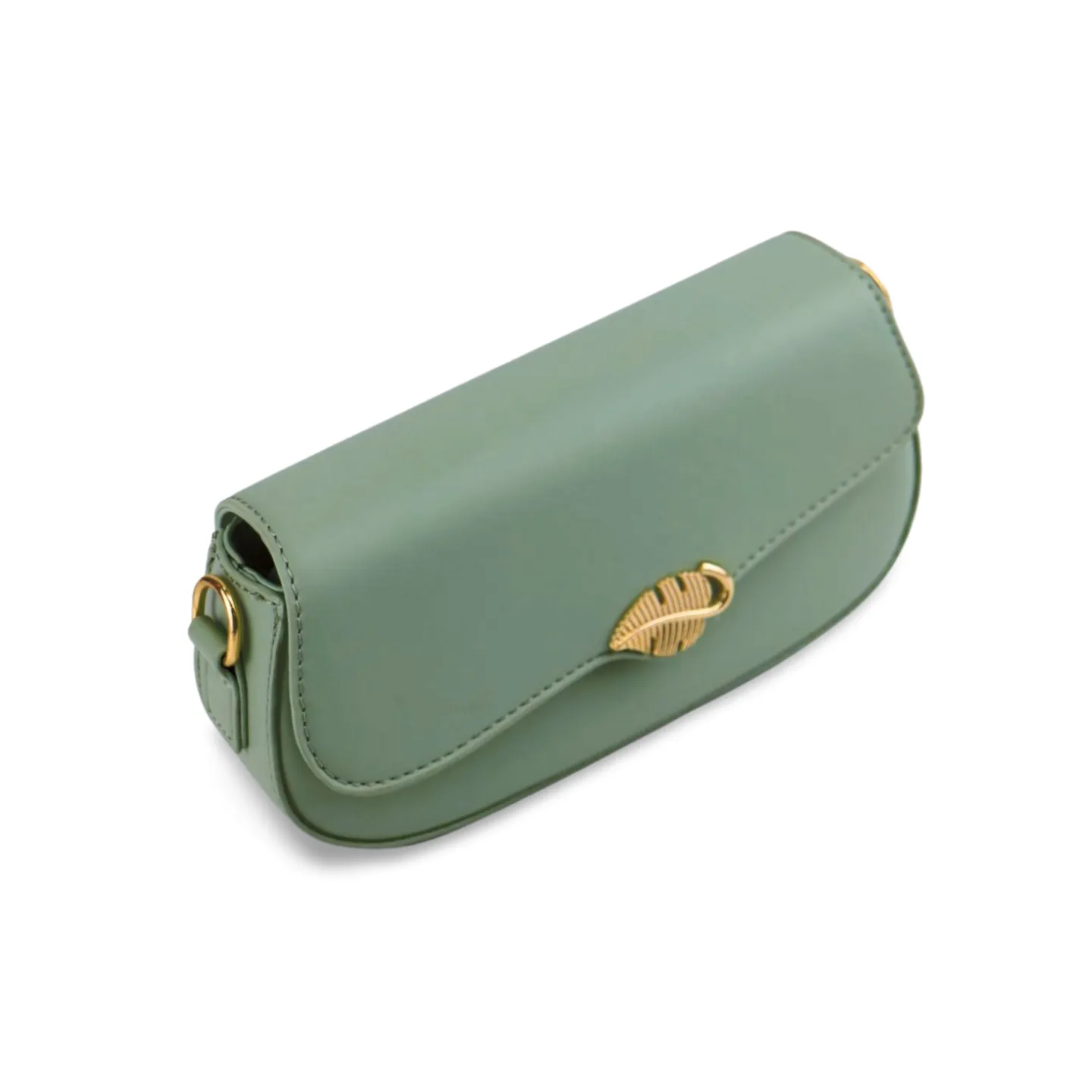 Luxurious Crossbody Bag with Gold Leaf Accents-art 2004