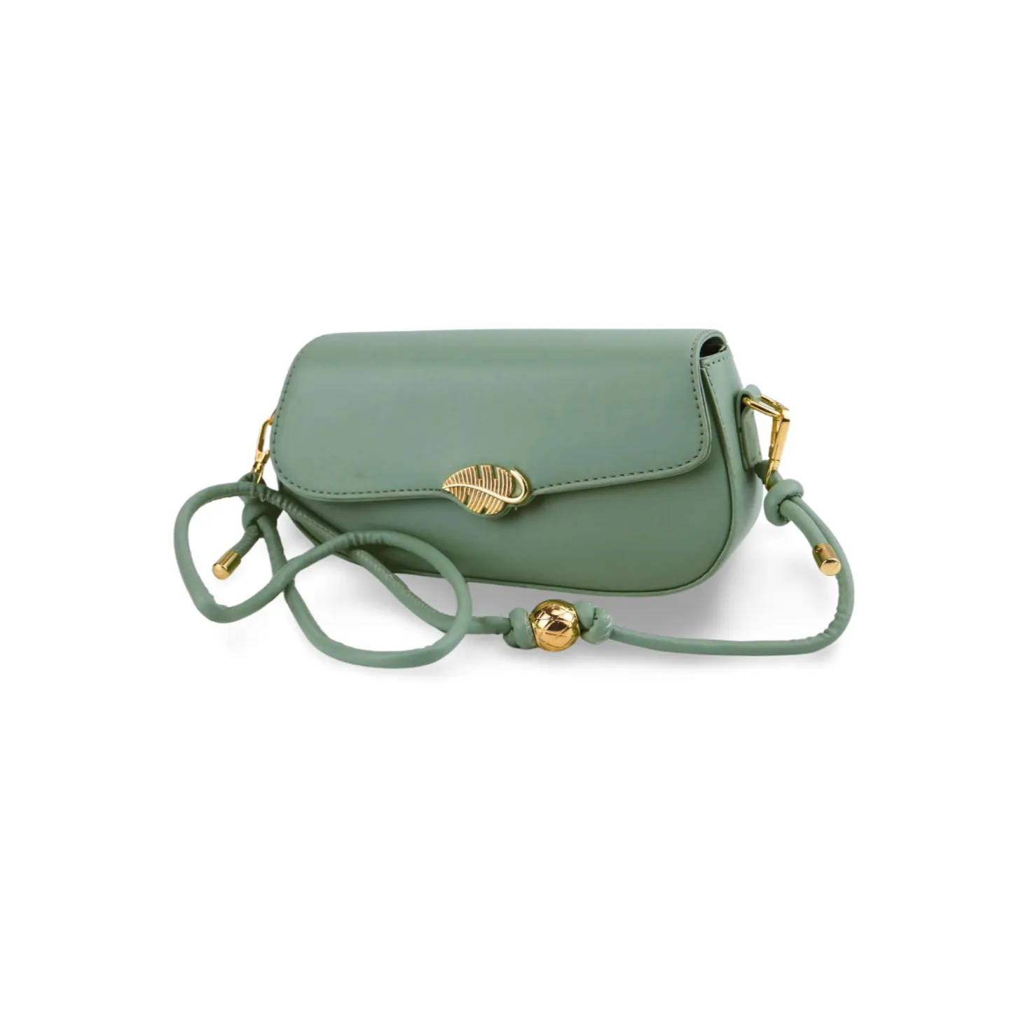 Luxurious Crossbody Bag with Gold Leaf Accents-art 2004