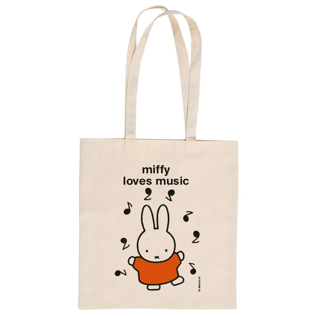 miffy loves music  Personalised Tote Bag