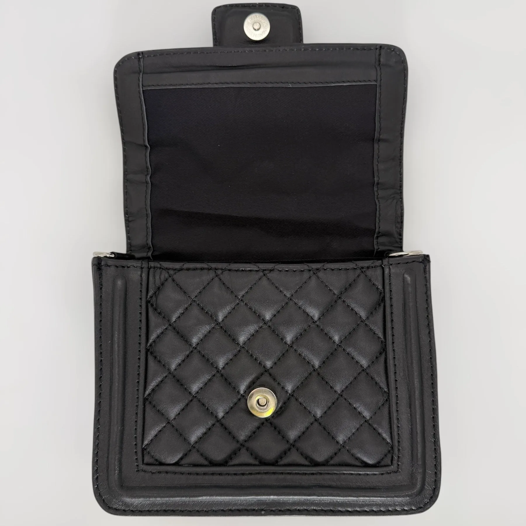 MINI Black Rose Quilted Leather Hand-Tooled Accented Purse with Chain Strap