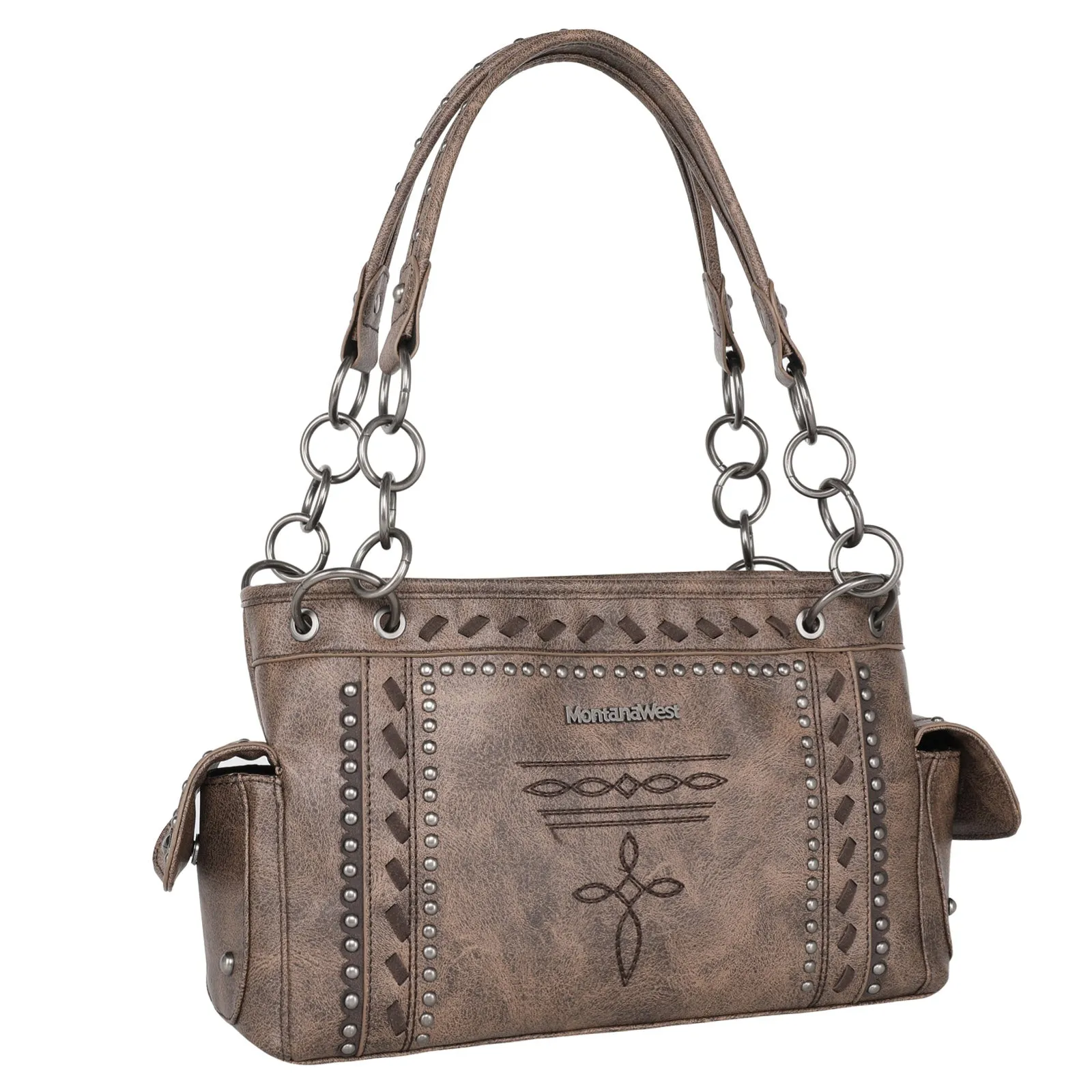 MW1124G-8085 Montana West Whipstitch Collection Concealed Carry Satchel