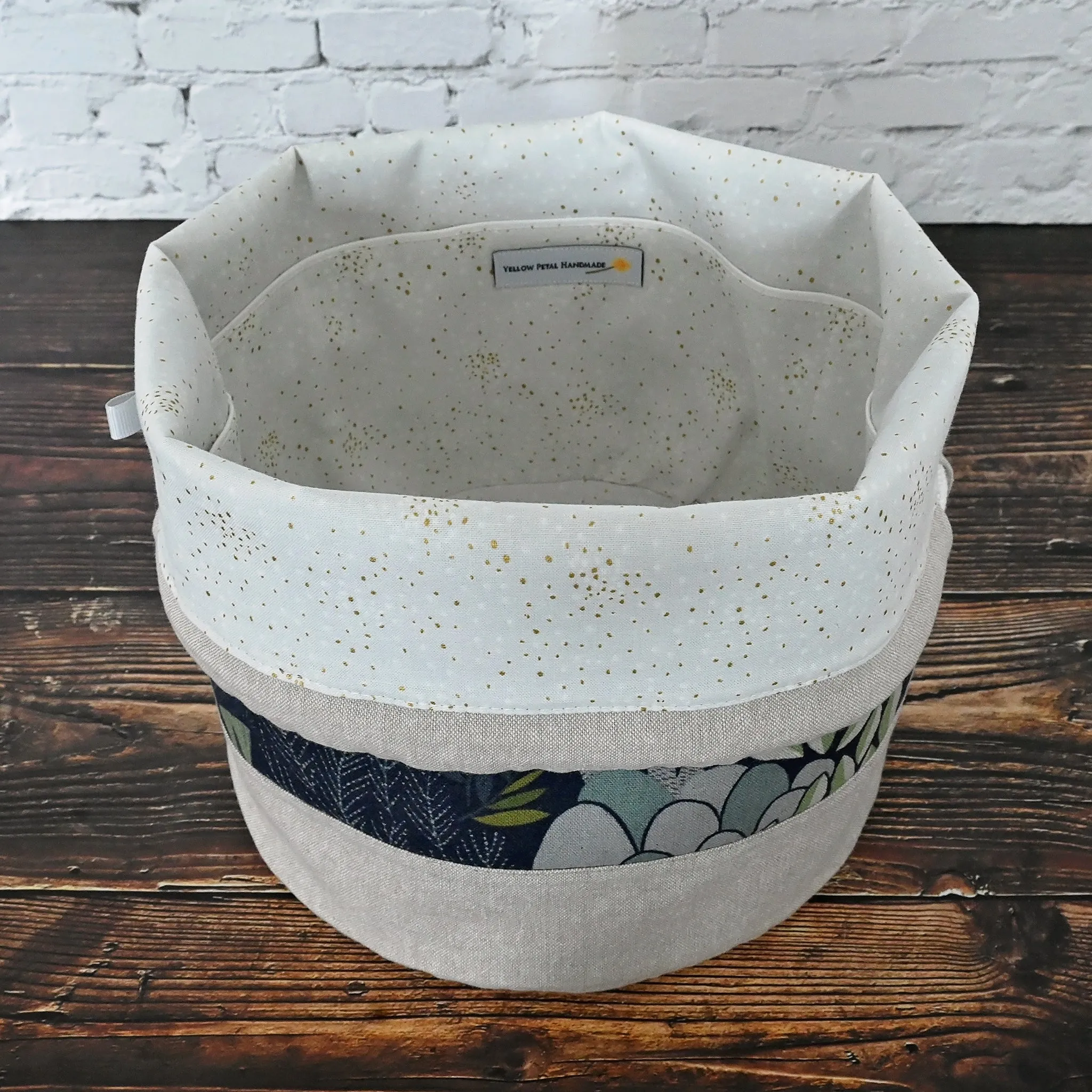 Navy and Grey Canvas Bucket Bag