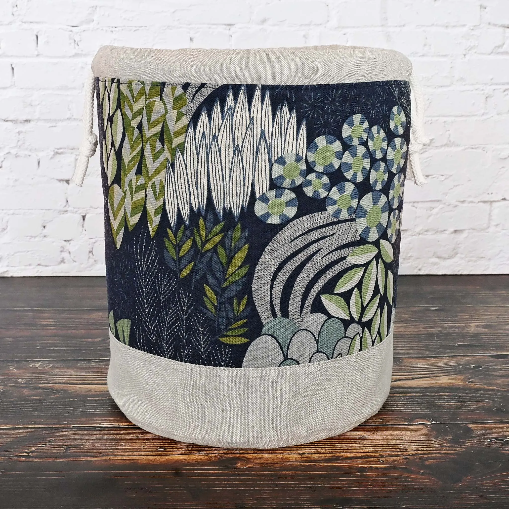 Navy and Grey Canvas Bucket Bag