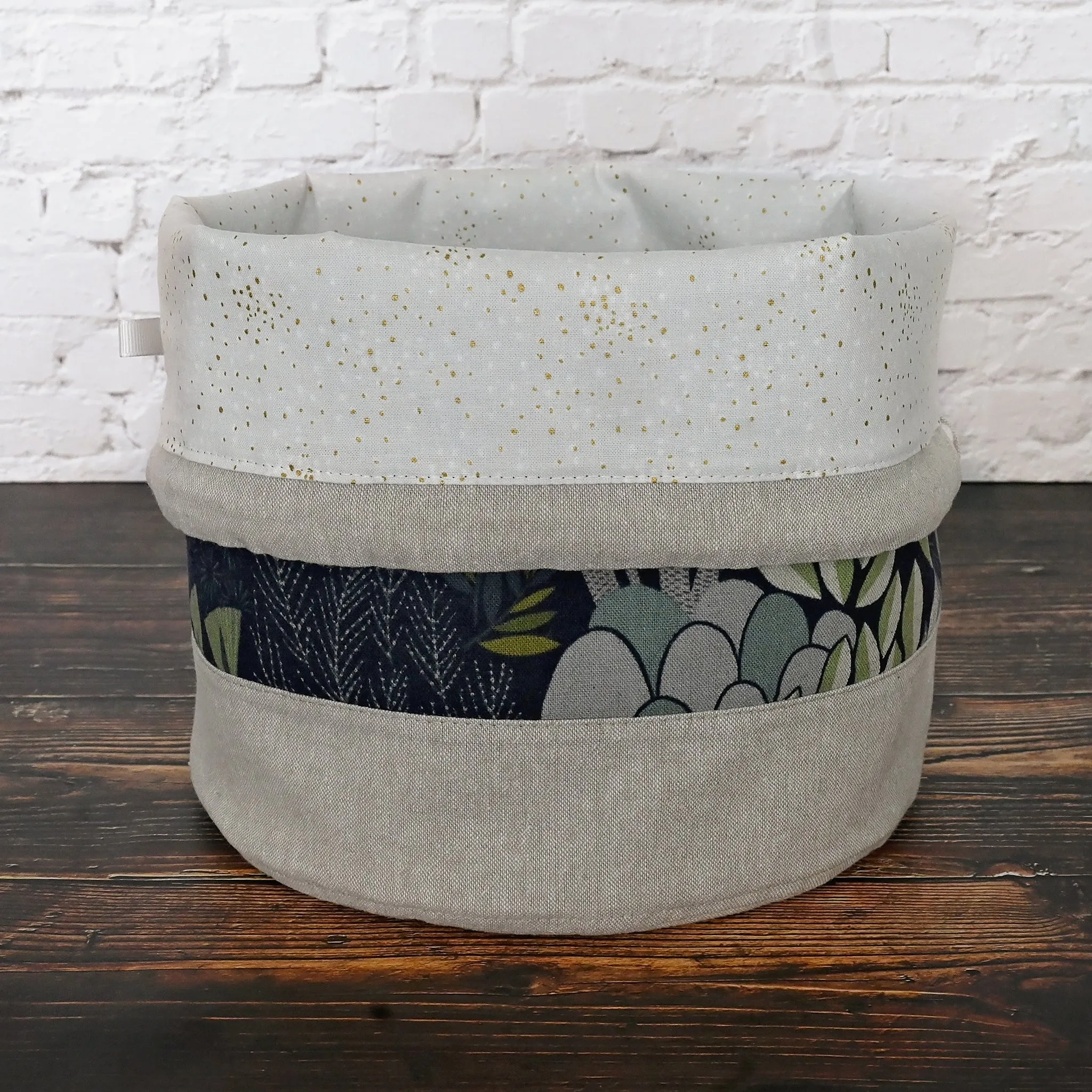Navy and Grey Canvas Bucket Bag