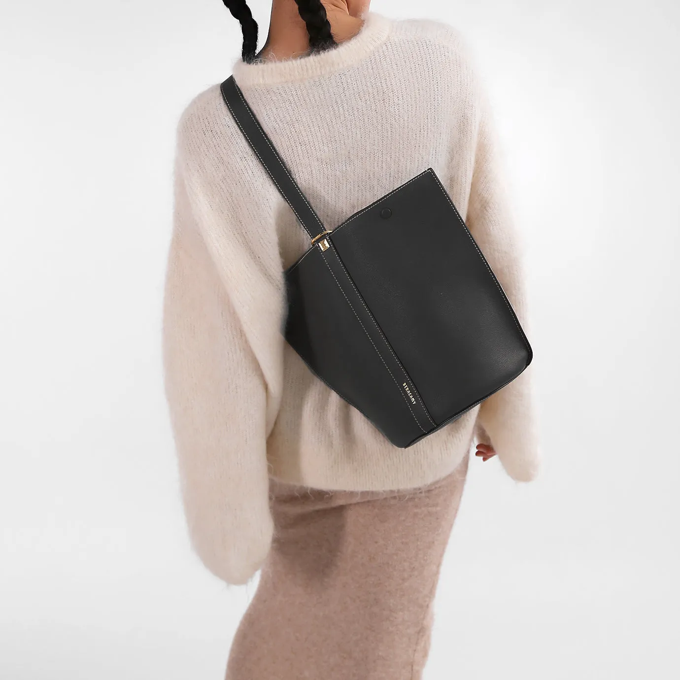 ORUKAMI Sac Seau Convertible à Mousqueton Plat - Noir