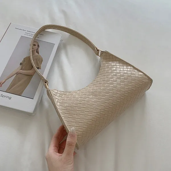 PB18 Beige Weave Design Purse