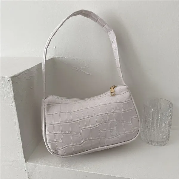 PB42 White Crocodile Design Purse