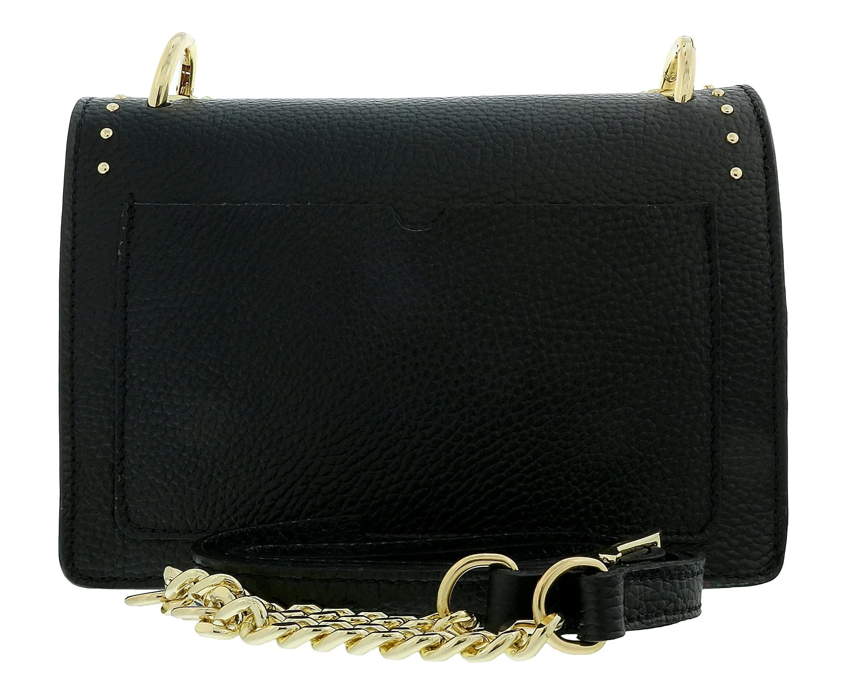 Pierre Cardin Black Leather Medium Structured Acetate Strap Shoulder Bag