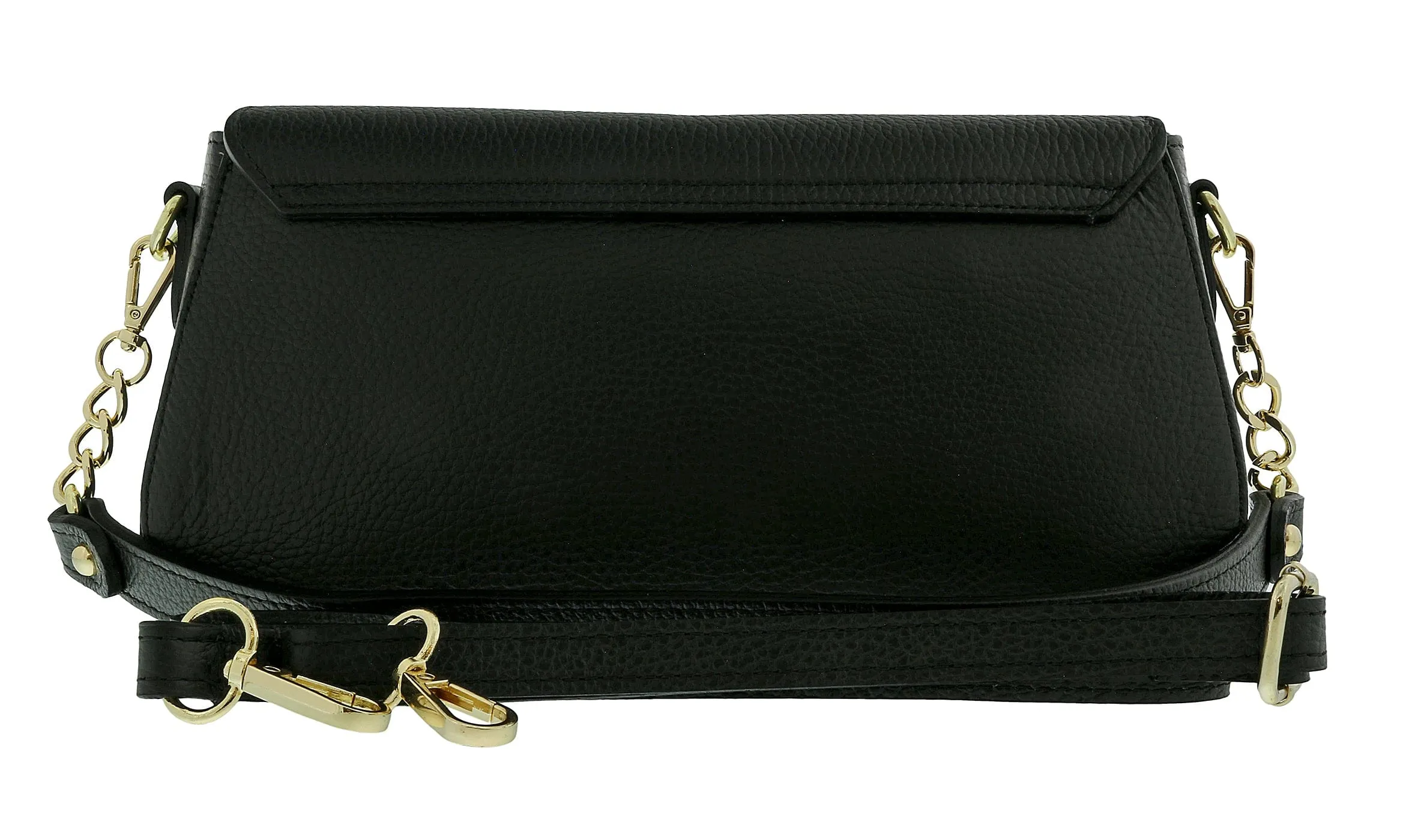 Pierre Cardin Black Leather Medium Structured Logo Shoulder Bag