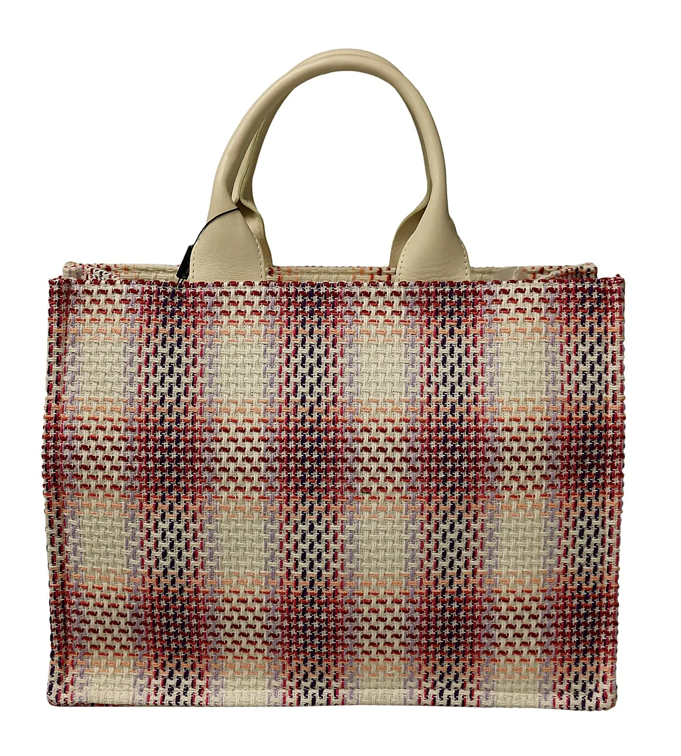 Pierre Cardin Large Pink Structured Tweed Canvas Shopper Tote
