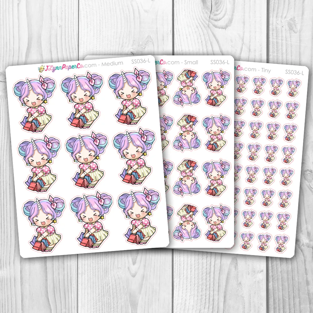Starshine with Shopping Bags Character Stickers | SS036
