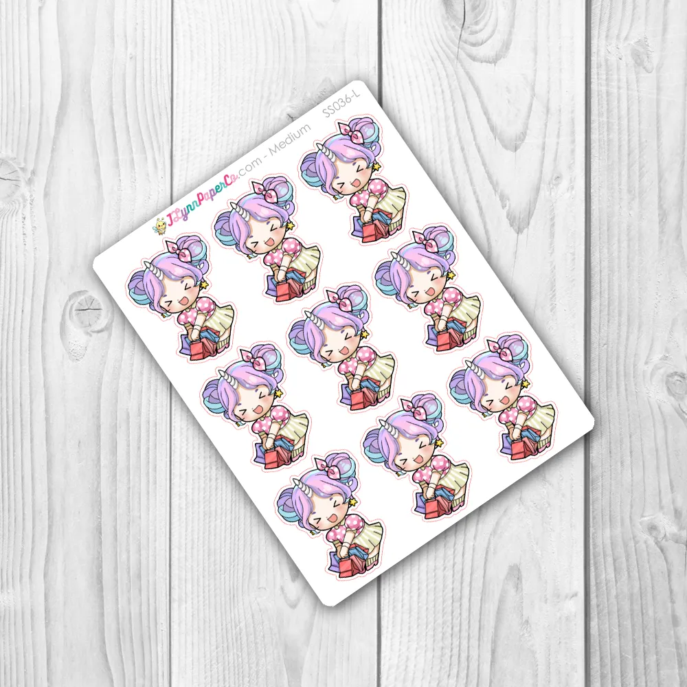Starshine with Shopping Bags Character Stickers | SS036