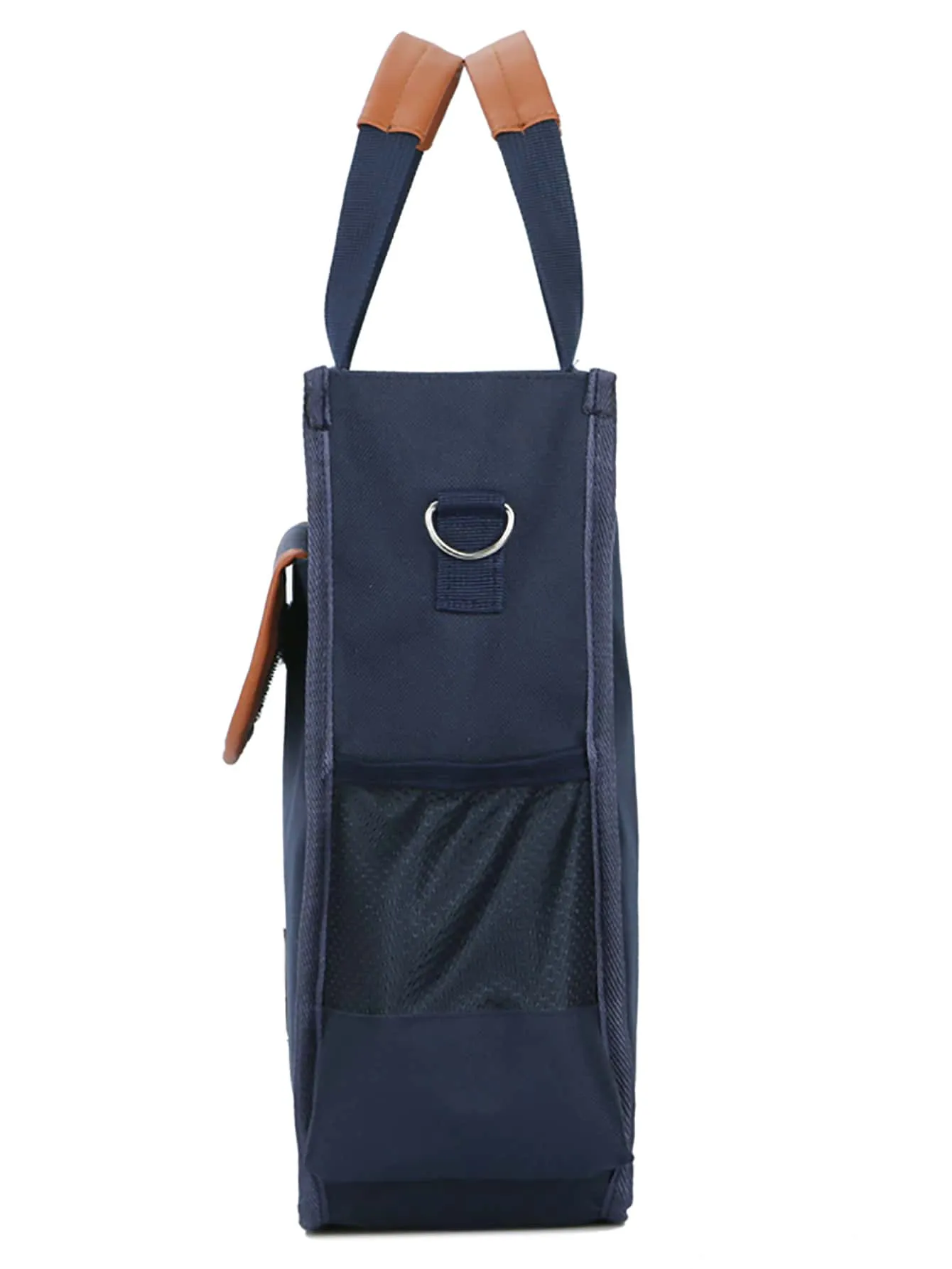 Striped Pocket Front Tote Bag