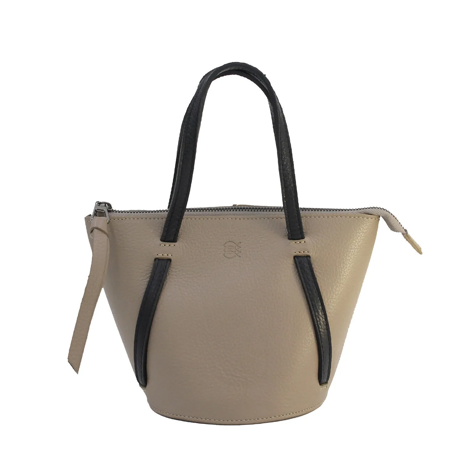 Taupe   Black | Classic Bucket Bag