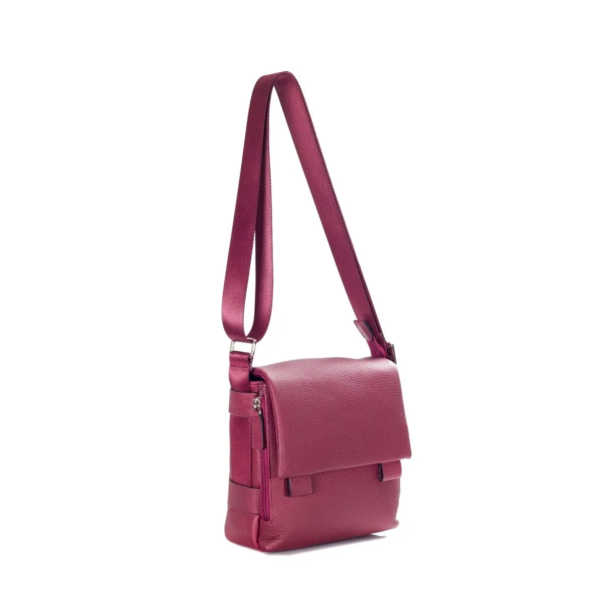 Unisex Premium Pebbled Leather Cross Body Bag