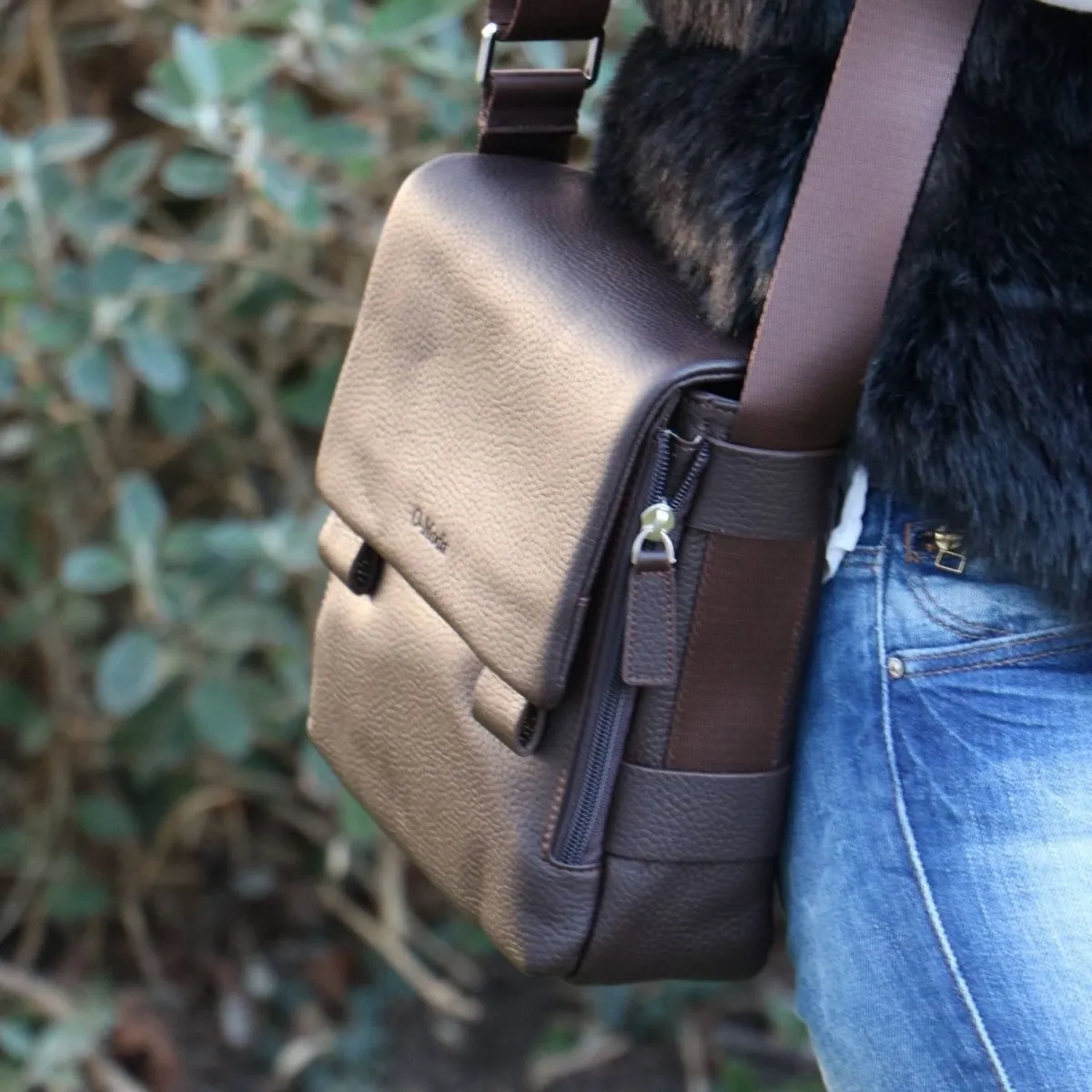 Unisex Premium Pebbled Leather Cross Body Bag