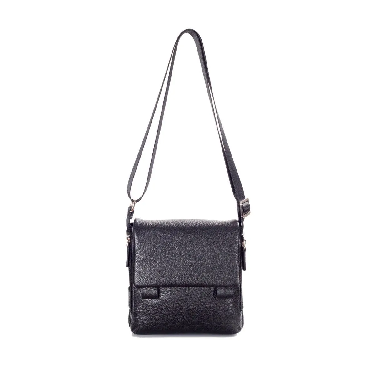 Unisex Premium Pebbled Leather Cross Body Bag