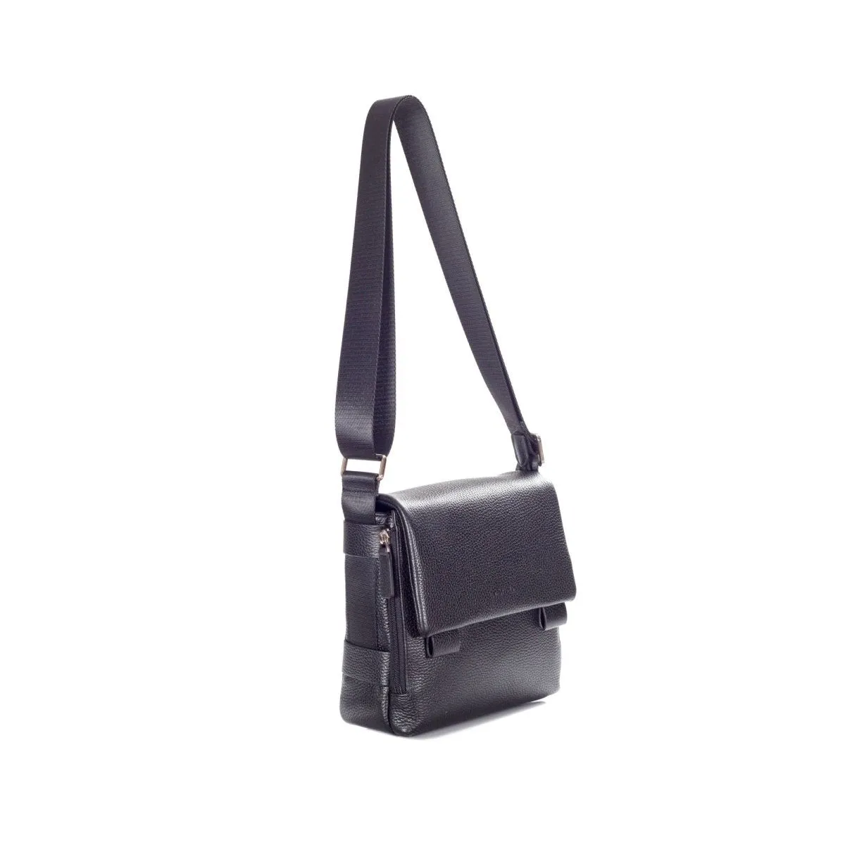 Unisex Premium Pebbled Leather Cross Body Bag