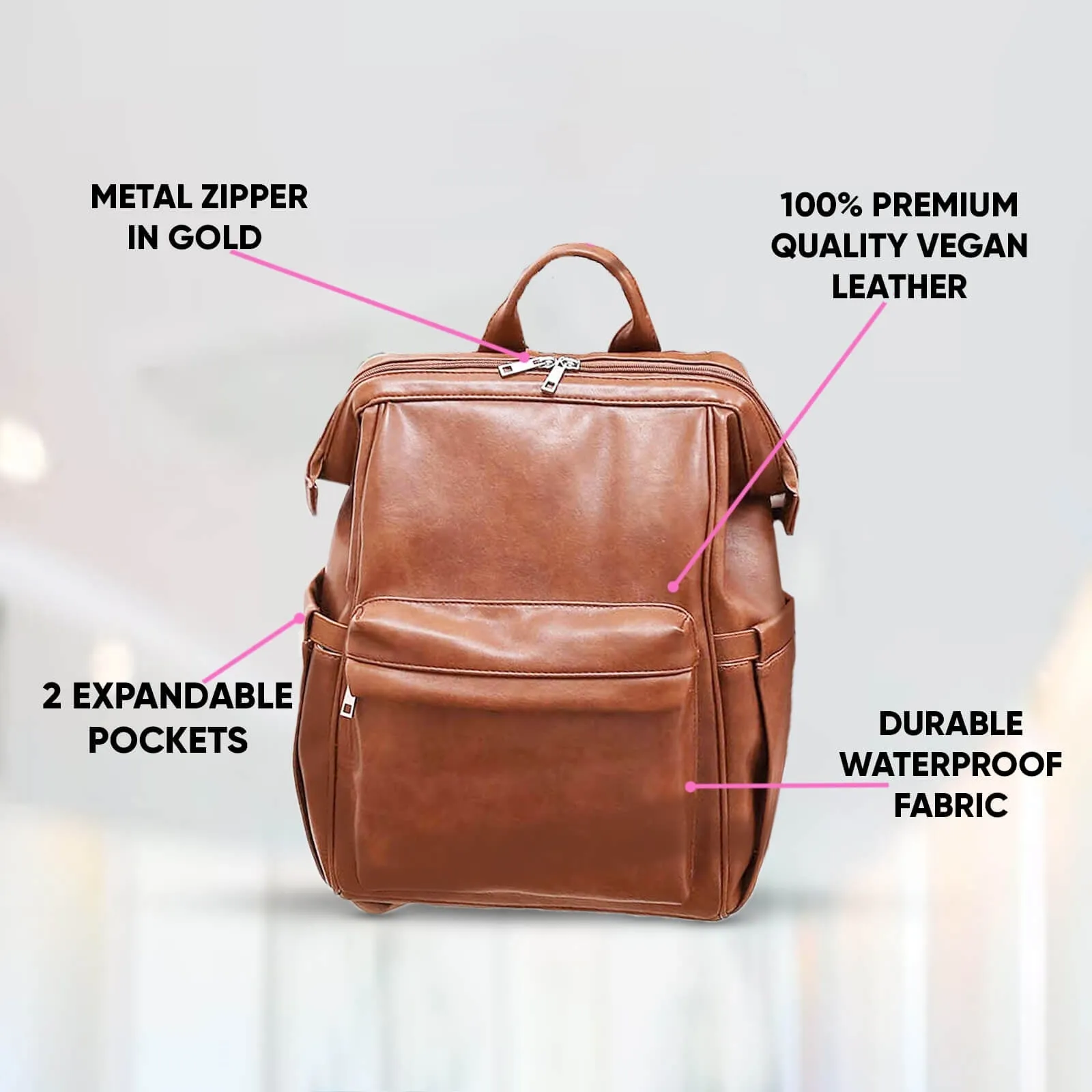 Vintage Diaper Backpack | Brown