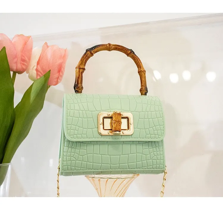 Wooden Handle Mini Size Sling Bags