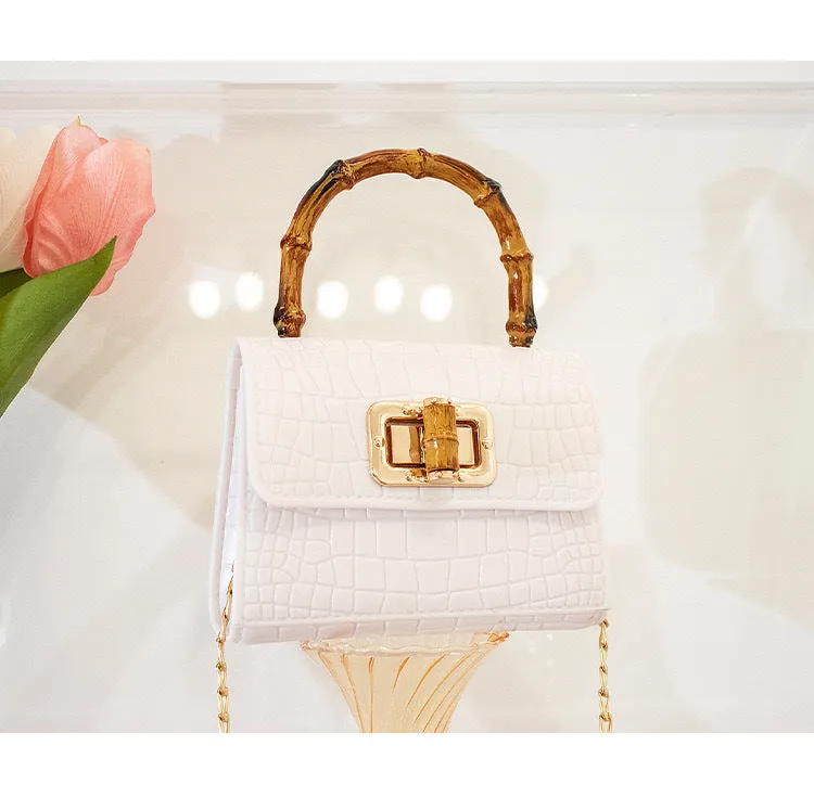 Wooden Handle Mini Size Sling Bags