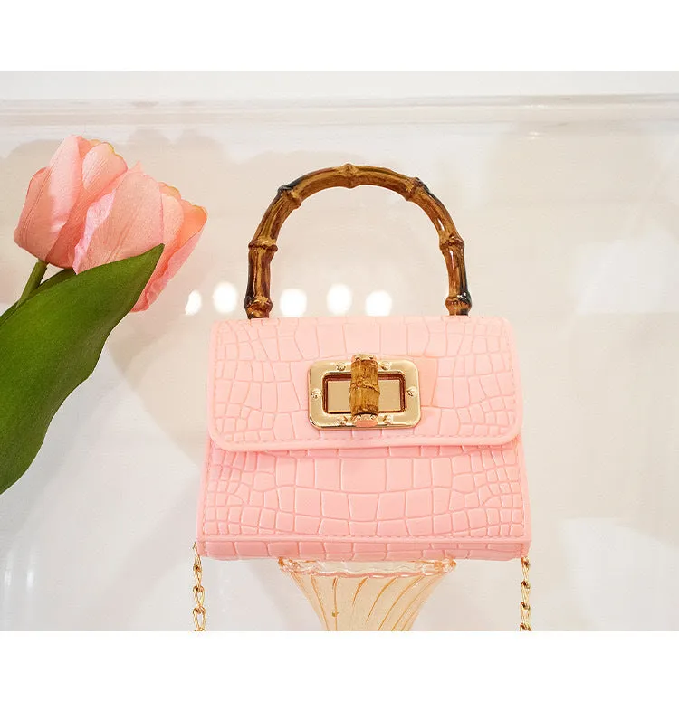 Wooden Handle Mini Size Sling Bags
